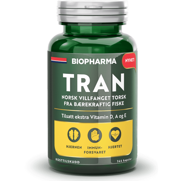 Biopharma Tran Omega-3 - 144 capsules Norwegian Foodstore