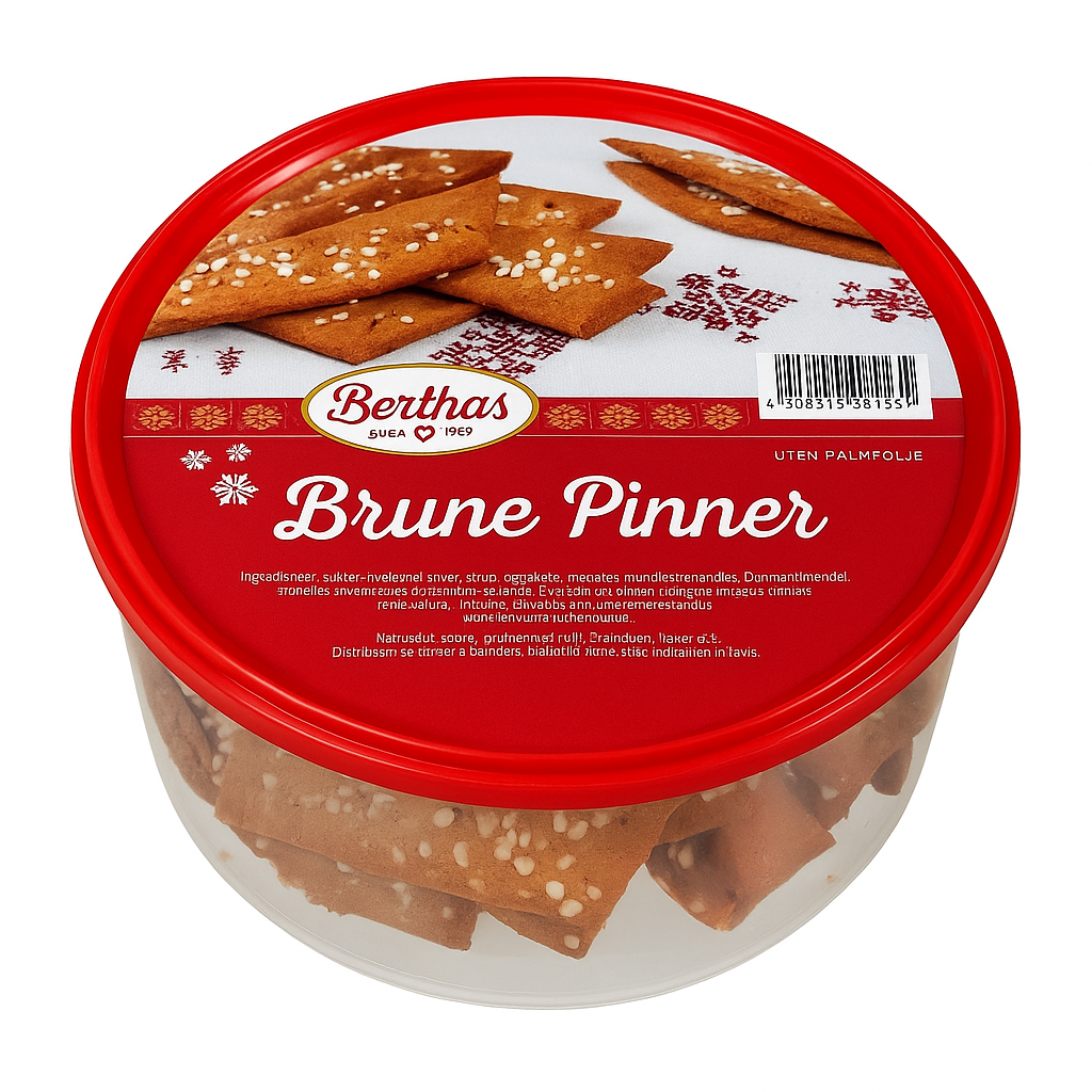 Berthas Brown sticks cookies 300 grams (Brune Pinner)