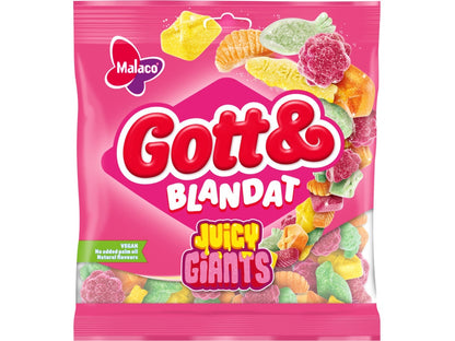 Malaco Godt & Blandet Juicy Giants 170 grams Norwegian Foodstore