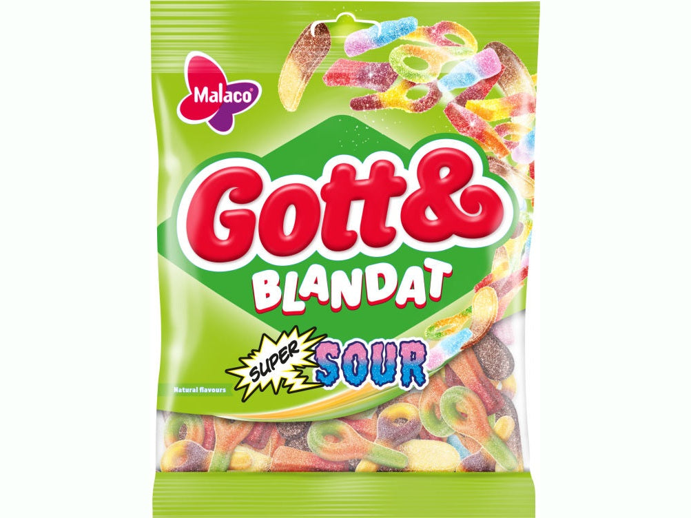 Malaco Godt & Blandet Supersour 170 grams Norwegian Foodstore