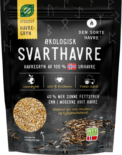 Den Sorte Havre Steel Cut Black Oats (Urhavre steelcut) 500gram Norwegian Foodstore
