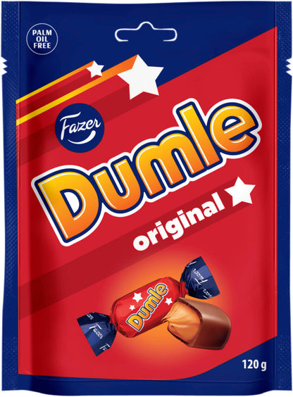 Dumle caramels with chocolate 120g – authentic Norwegian candy from Norway with fast worldwide shipping
