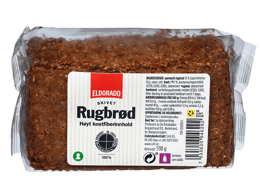 Eldorado Sliced rye bread 500 grams (Rugbrød)