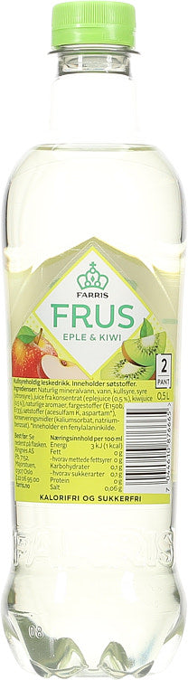 Farris Frus Apple and Kiwi 500ml (Farris Frus Eple og Kiwi) – Norwegian sparkling flavored water from Norway with fast worldwide shipping