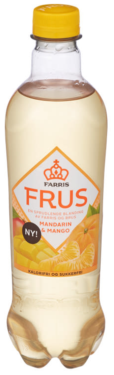 Farris Frus mandarin and mango 0.5L – authentic Norwegian sparkling drink from Norway with fast worldwide shipping
