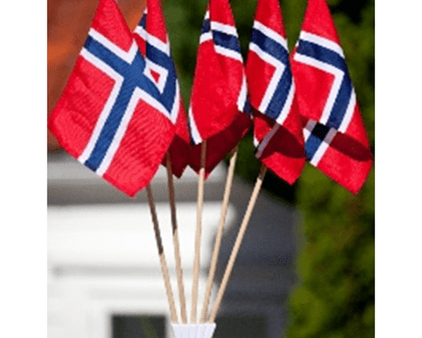 17 Mai Flag holder w/ 5 flags Norwegian Foodstore