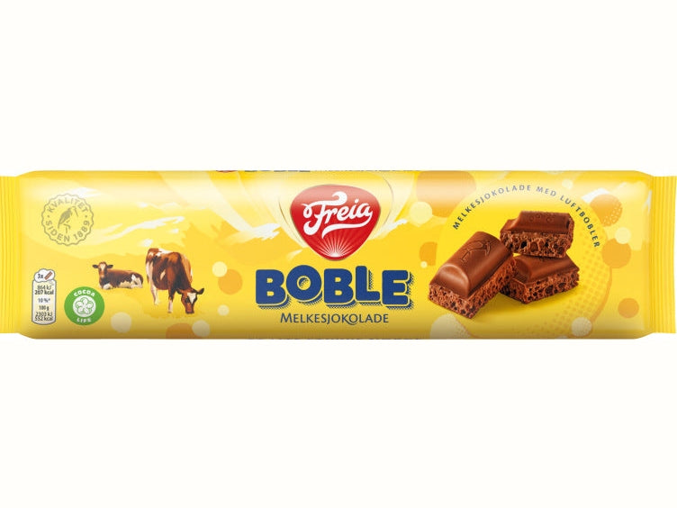 Freia Boble milk chocolate with air bubbles (Boble Melkesjokolade) 150g – authentic Norwegian chocolate from Norway with fast worldwide shipping