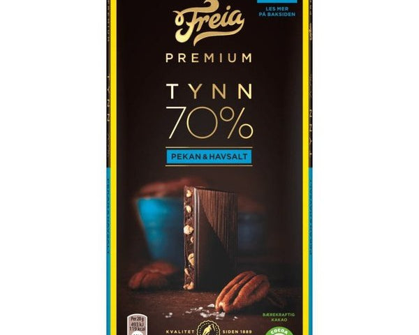 Exp.date sale | Freia 70% Premium dark chocolate pecan & seasalt 100 grams