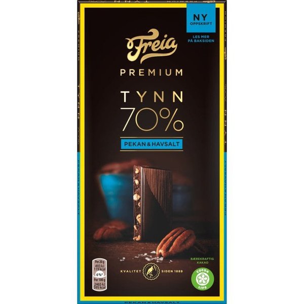 Expiration date sale | Freia 70% Premium dark chocolate pecan & seasalt 100 grams