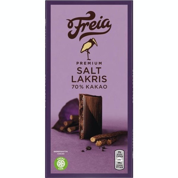 Freia 70% Dark salty liquerice 100 grams (Salt lakris)