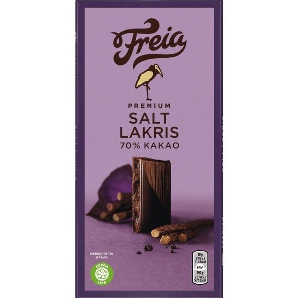 Freia 70% Dark salty liquorice 100 grams (Salt lakris)