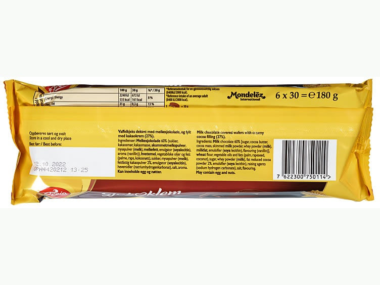 Freia Sjokoklem wafer biscuit 180 gram (kjeks) Norwegian Foodstore