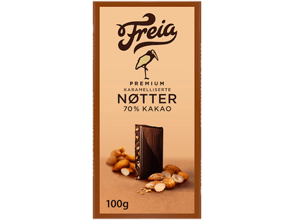 Exp. date sale | Freia 70% Premium dark chocolate caramelized nuts 100 grams