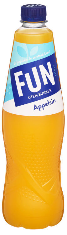 Fun Light Orange concentrate 0.8L (appelsin saft) – Norwegian sugar-free orange drink concentrate from Norway with fast worldwide shipping