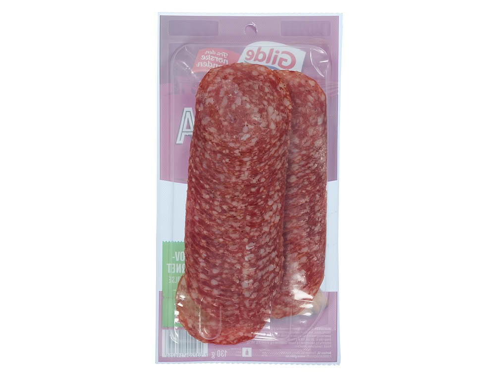 Gilde Salami Siliana sliced 130g – authentic Norwegian cured meat from Norway with fast worldwide shipping
