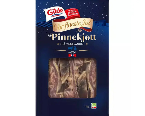 Gilde Pinnekjøtt from Western Norway salted / non-smoked cured lamb 1 kg Norwegian Foodstore