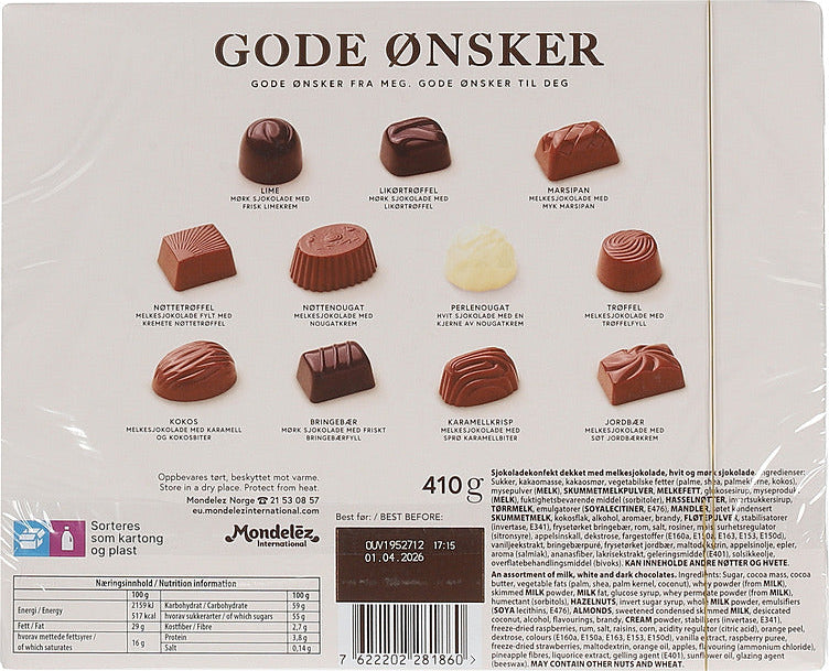 Freia Best wishes mixed chocolates 410 gram (Gode ønsker konfekt) Norwegian Foodstore
