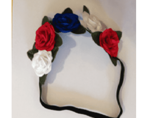 17 mai hair band with flowers in red, white and blue Norwegian Foodstore