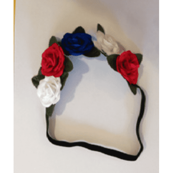 17 mai hair band with flowers in red, white and blue Norwegian Foodstore