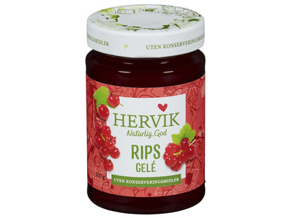 Hervik Currants jelly 330 grams (Rips gelè) Norwegian Foodstore