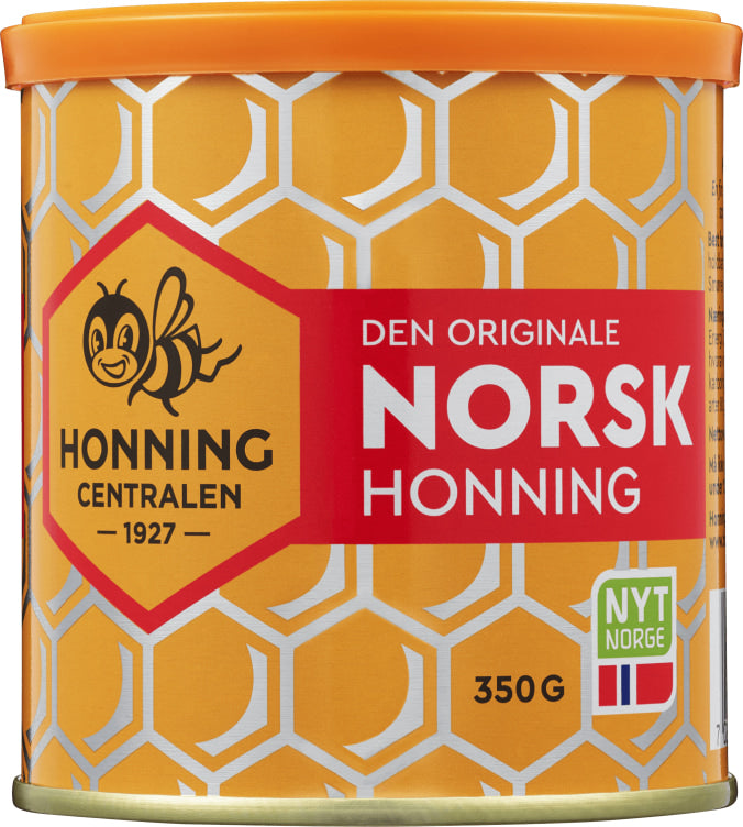 Real Honey 350 grams (Ekte honning - Honningcentralen) Norwegian Foodstore