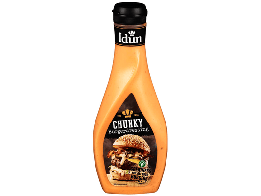 Idun Chunky Burger Dressing 455 g – front of bottle