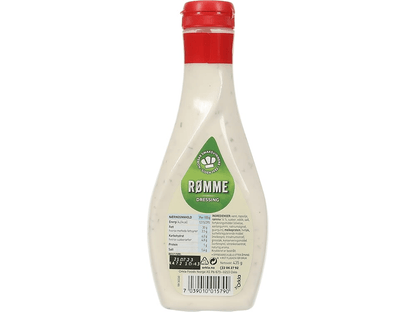 Idun Sour Cream Dressing 435 g – back label with ingredients and nutrition information