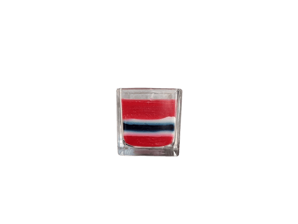 17 mai glass candle with Norwegian decor