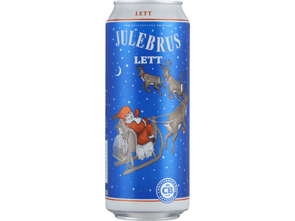 CB Julebrus Lett in a blue can with Santa and reindeer