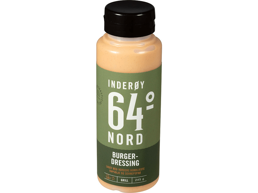 Inderøy 64° Nord Burger Dressing 245 g – front of bottle