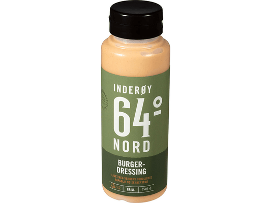 Inderøy 64° Nord Burger Dressing 245 g – front of bottle