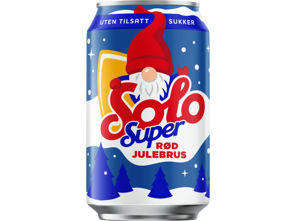 Solo Super Rød Julebrus without added sugar can