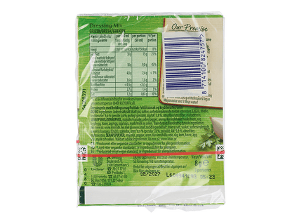 Knorr Greek Dressing Mix – ingredients and prepared dressing nutrition