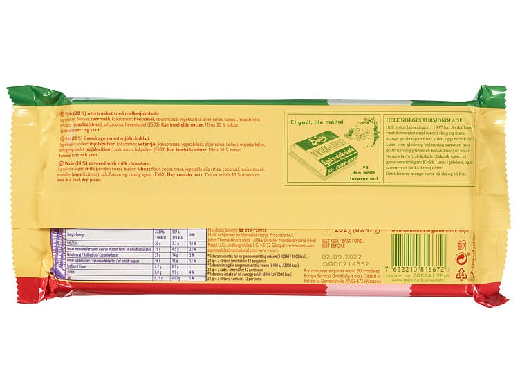 Kvikk Lunsj 6x47g – Norwegian biscuit and chocolate tursjokolade with fast worldwide shipping