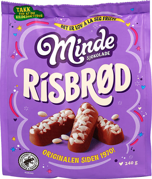 Minde Rice choclate 240 gram (Risbrød)