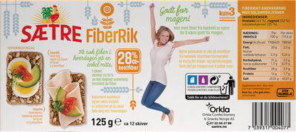 Sætre Fiberrik crispbread sunflowerseeds (Fiberrik Solsikke) 125g
