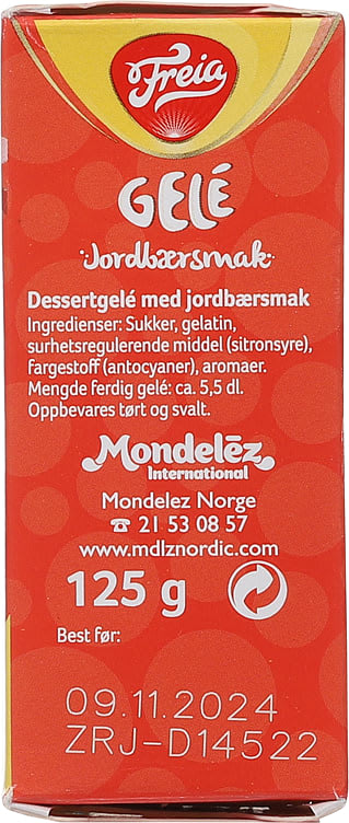 Freia Strawberry Jelly powder (Jordbær Gele pulver) 125 gram