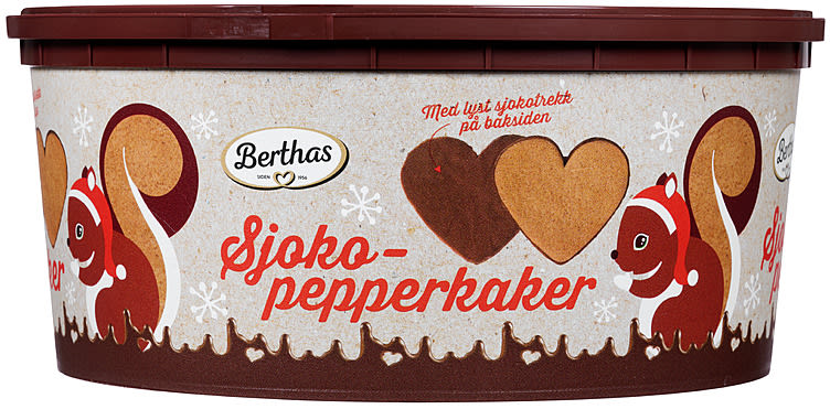 Berthas Choco gingerbread cookies 330 grams (Sjokopepperkaker)
