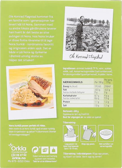 Nora Sauerkraut 450 gram (Surkål)
