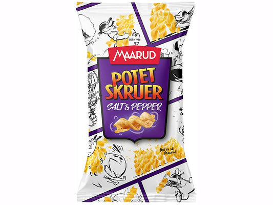 Maarud Potato screws salt/pepper 85 grams (Potetskruer salt/pepper)