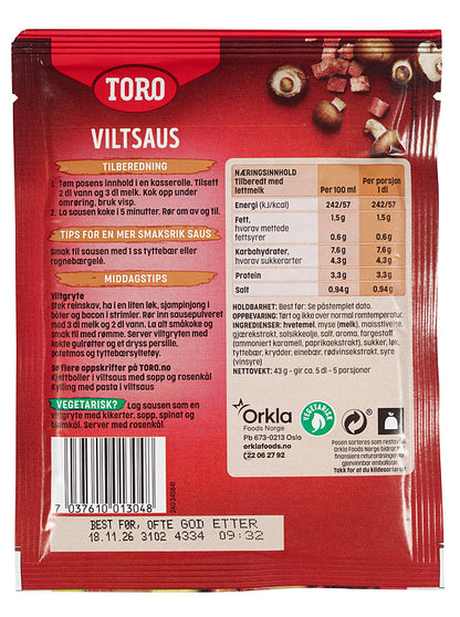 Toro Viltsaus 43 gram