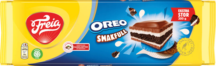 Freia Milk chocolate extra Oreo 300 grams (Melkesjokolade smakfull)