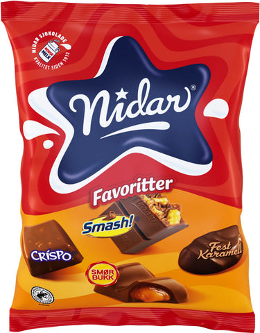 Nidar favourites Smash mixed candy 200 gram (Favoritter Smash)