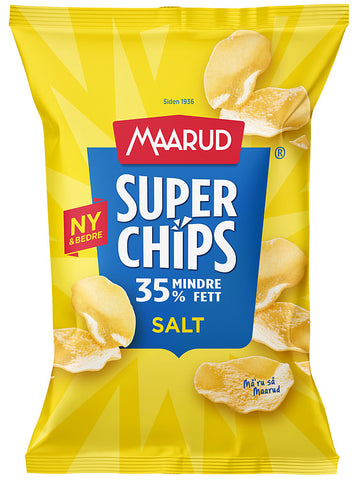 Maarud Superchips potatochips salt 130 gram