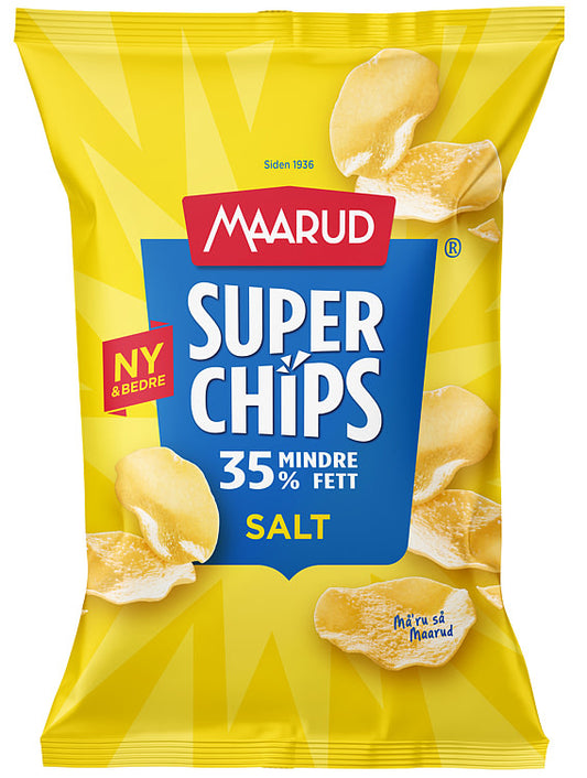 Maarud Superchips potatochips salt 130 gram