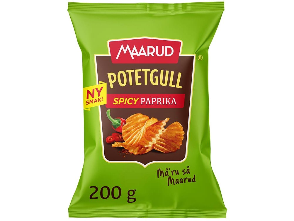 Maarud potatochips Spicy paprika 200 gram (Potetgull)