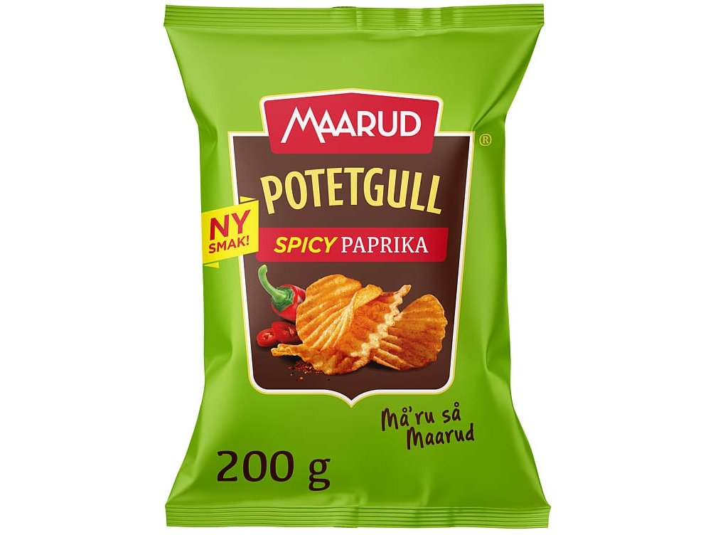 Exp. date sale | Maarud potatochips Spicy paprika 200 gram (Potetgull)