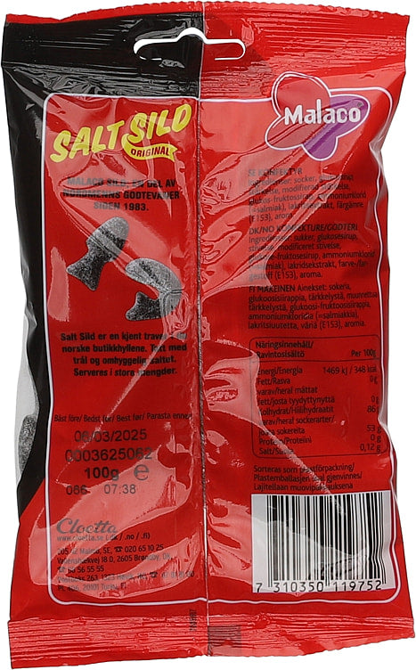 Malaco Salt sild liquorice 100 grams