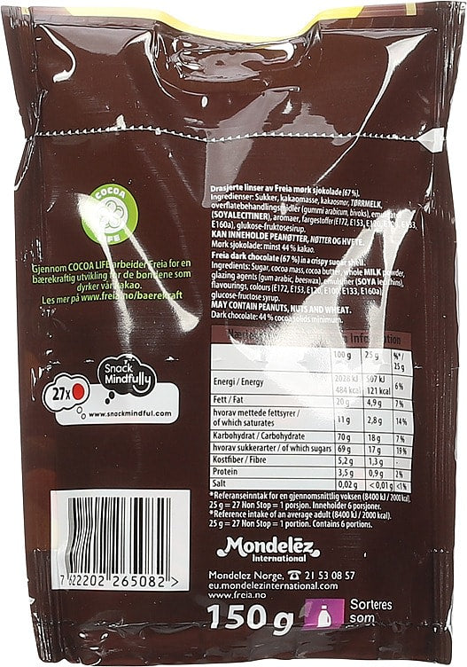 Freia Non-Stop chocolate bites original 150 grams
