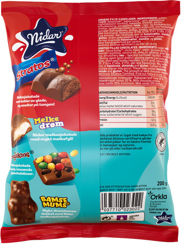 Nidar favourites Stratos mixed candy 200 gram (Stratos favoritter)